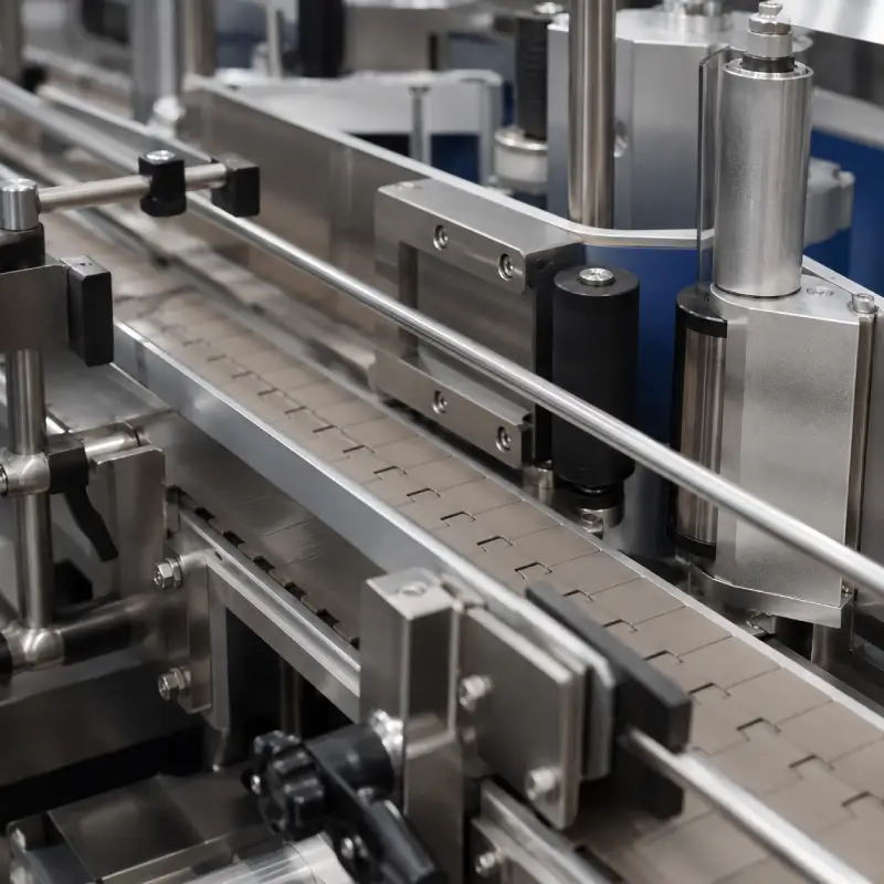 Conveyor transport system used for stable bottle feeding during the labeling process
